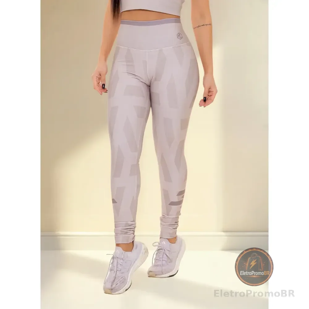Legging Fitness Bege Com Estampa Digital Desert Lines Estampado M