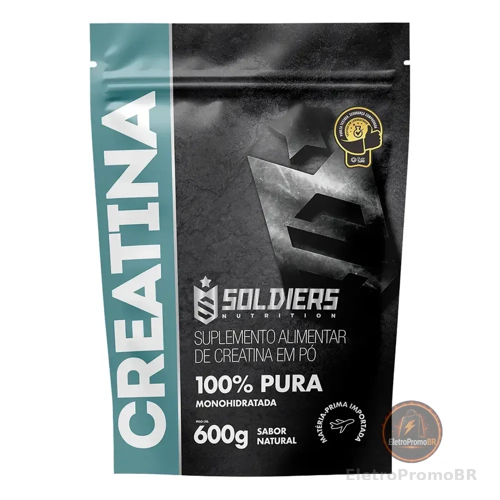 Creatina 600g Suplemento Monohidratada Em Pó 100% Pura - Soldiers Nutrition Sem Sabor