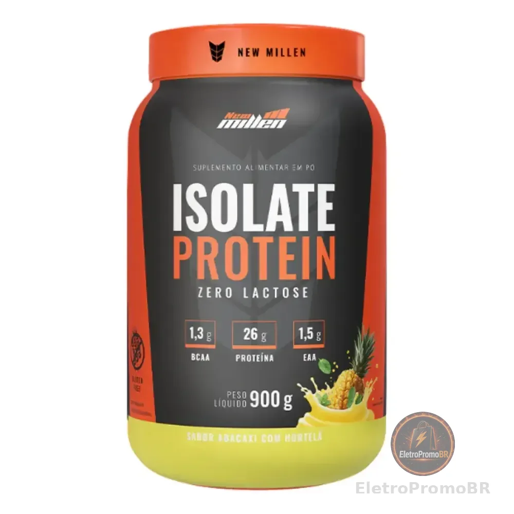 Whey Isolado New Millen Isolate Protein Pó 900g Pote Sabor Abacaxi Com Hortelã