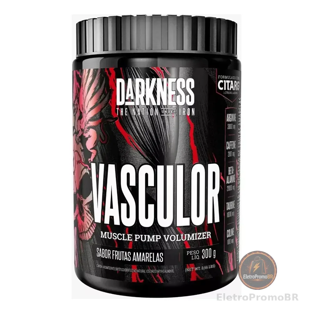 Suplemento Vasculor Pré Treino Frutas Amarelas 300g Darkness Frutas Amarelas