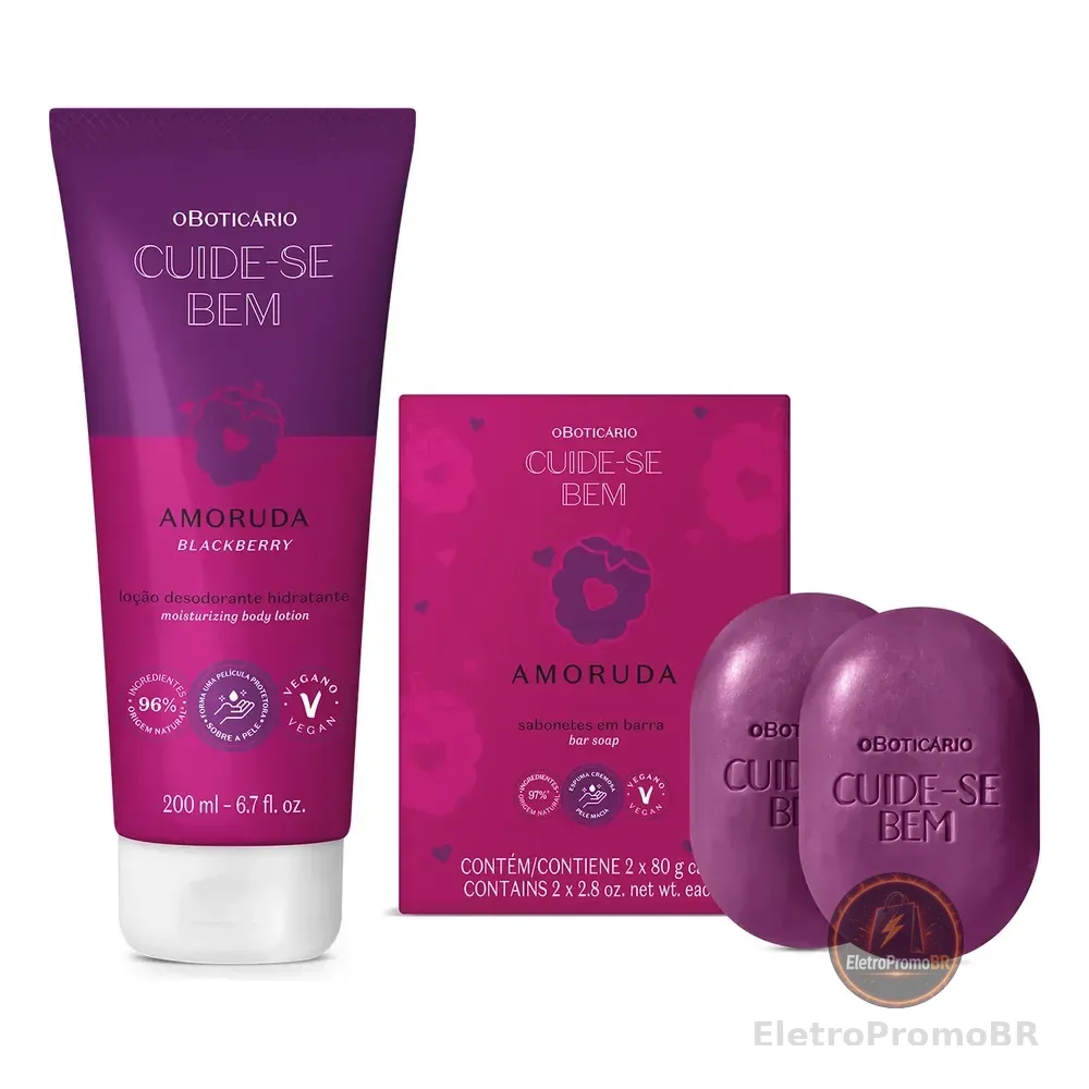 Combo Cuide-se Bem Amoruda: Loção Corporal 200ml + Sabonetes