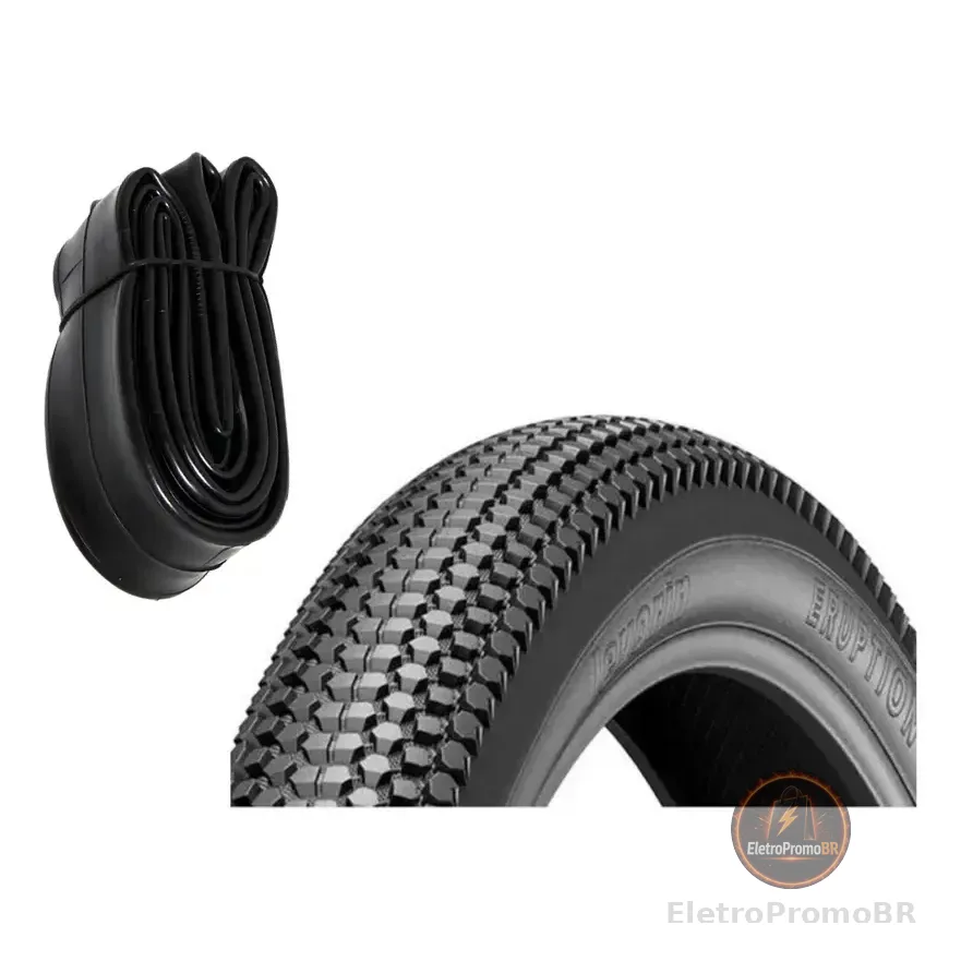 Pneu 29x2.10 Eruption Levorin + Camara P/ Bike Mtb Freeride Cor Preto