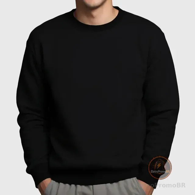 Blusa Moletom Gola Redonda Unissex Gola Careca Promoção