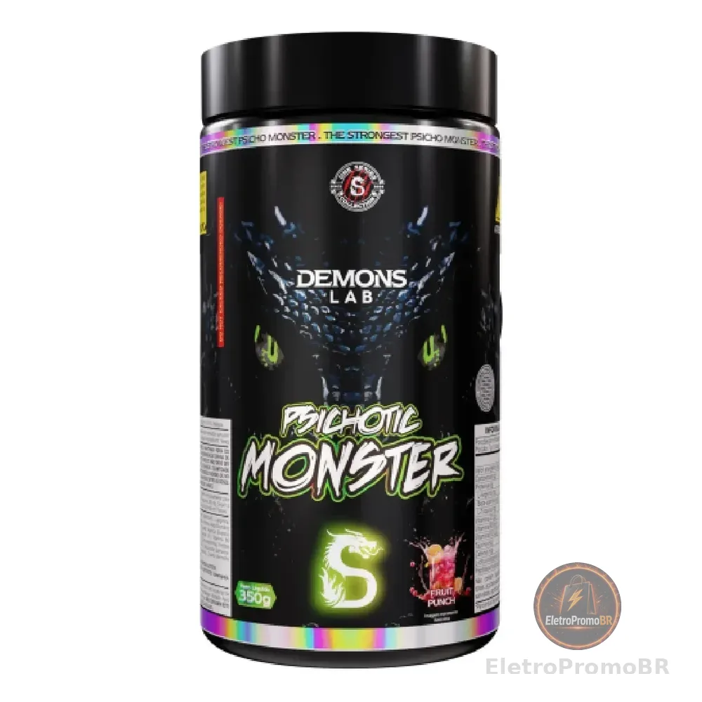 Pré Treino Psichotic Monster 350g Demons Lab Sabor Ponche De Frutas