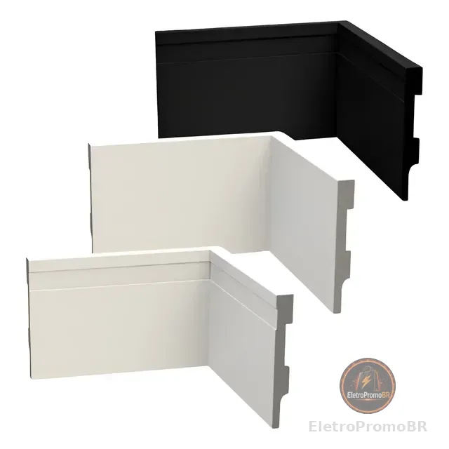 20 Metros De Rodapé Poliestireno 10cm Kit 10 Barras