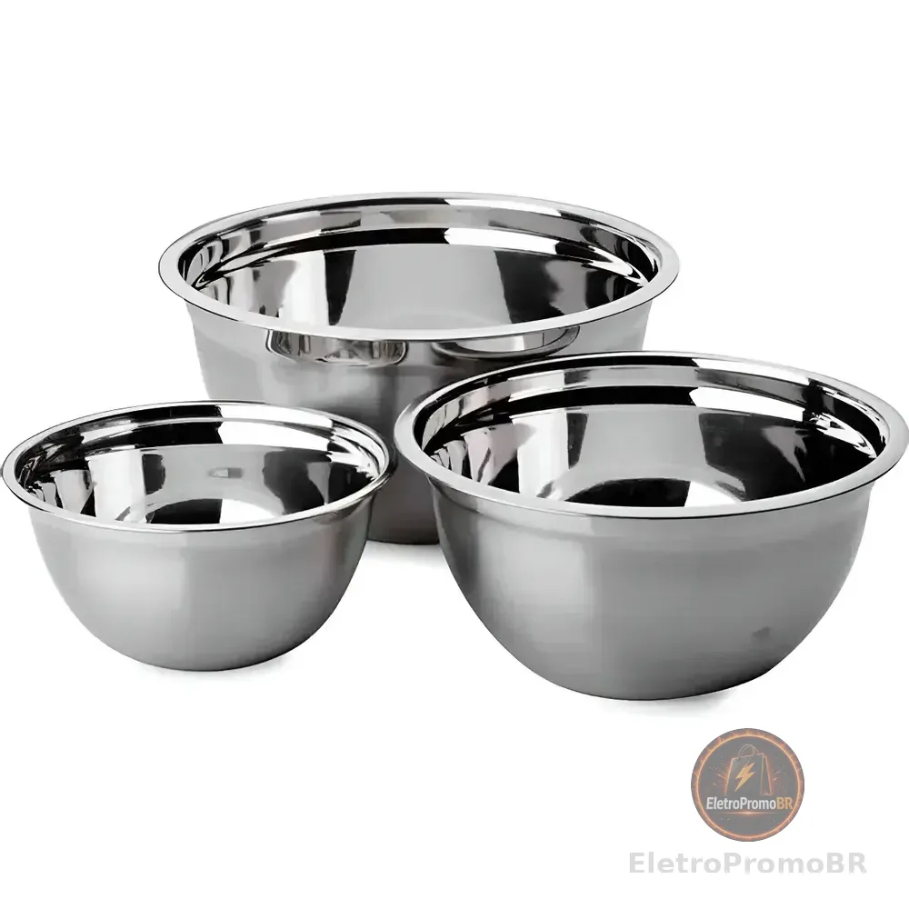 Conjunto De Tigelas Brinox 3pçs Suprema Em Inox - 2107/100