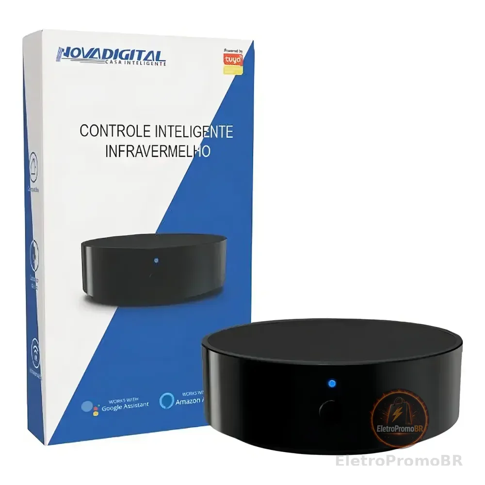 Controle Remoto Inteligente Novadigital Universal Infravermelho Ir Wifi Tuya Smart Life Alexa Google Preto