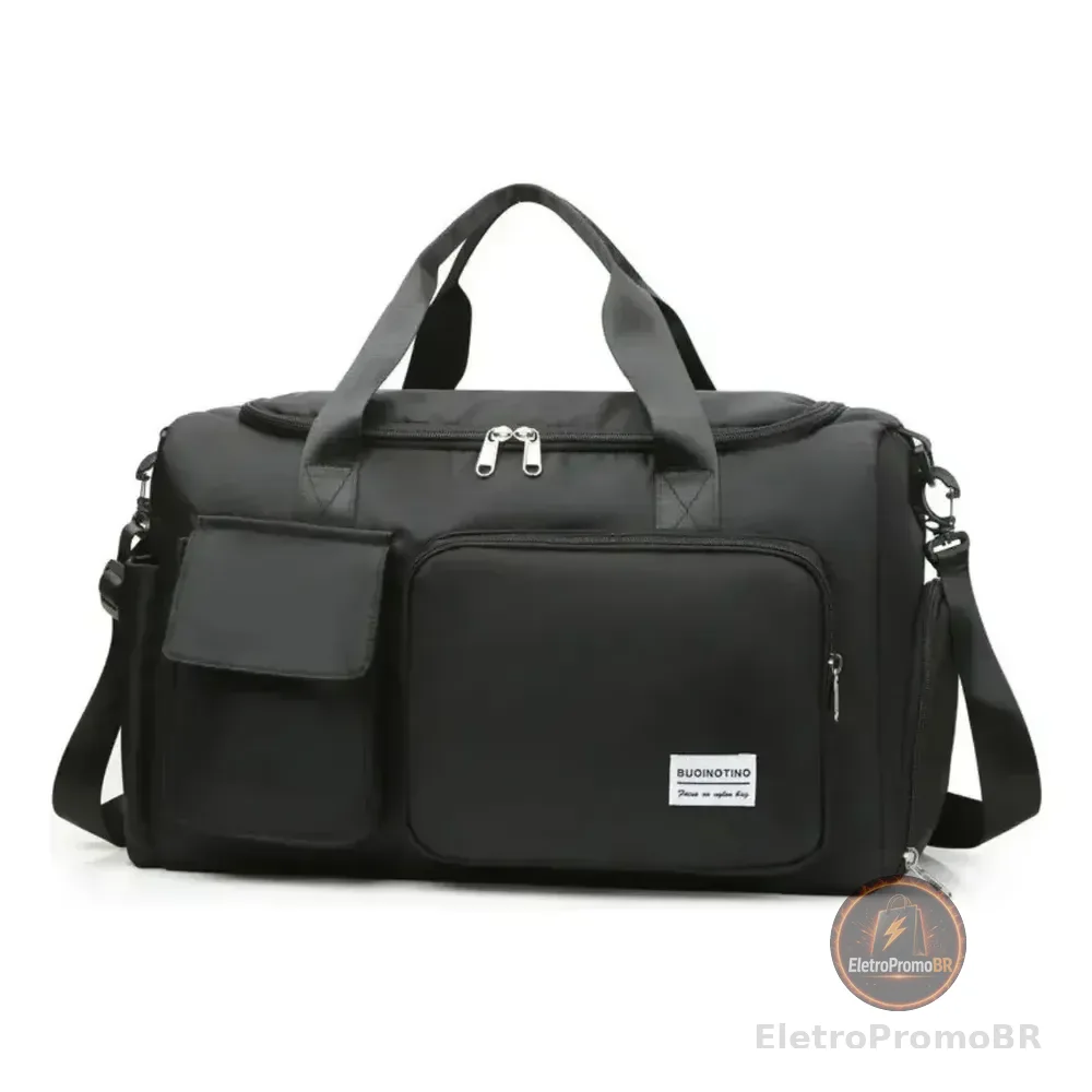 Bolsa Mala Viagem Academia Feminina Masculina Porta Tenis Preto Mala De Bordo Mala De Mão Com Divisórias