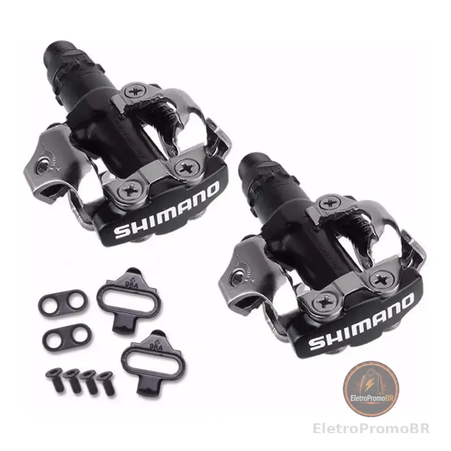 Pedal Shimano Pd-m520 Mtb Preto Com Tacos C/ Nf