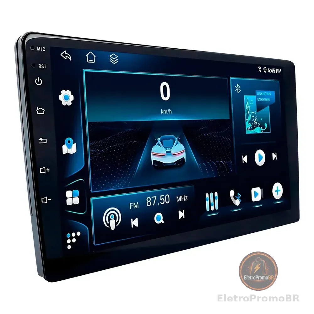 Central Multimídia H-tech 9  Qled Octa-core 6gb Ram 128gb Gps Wi-fi Bluetooth Preto
