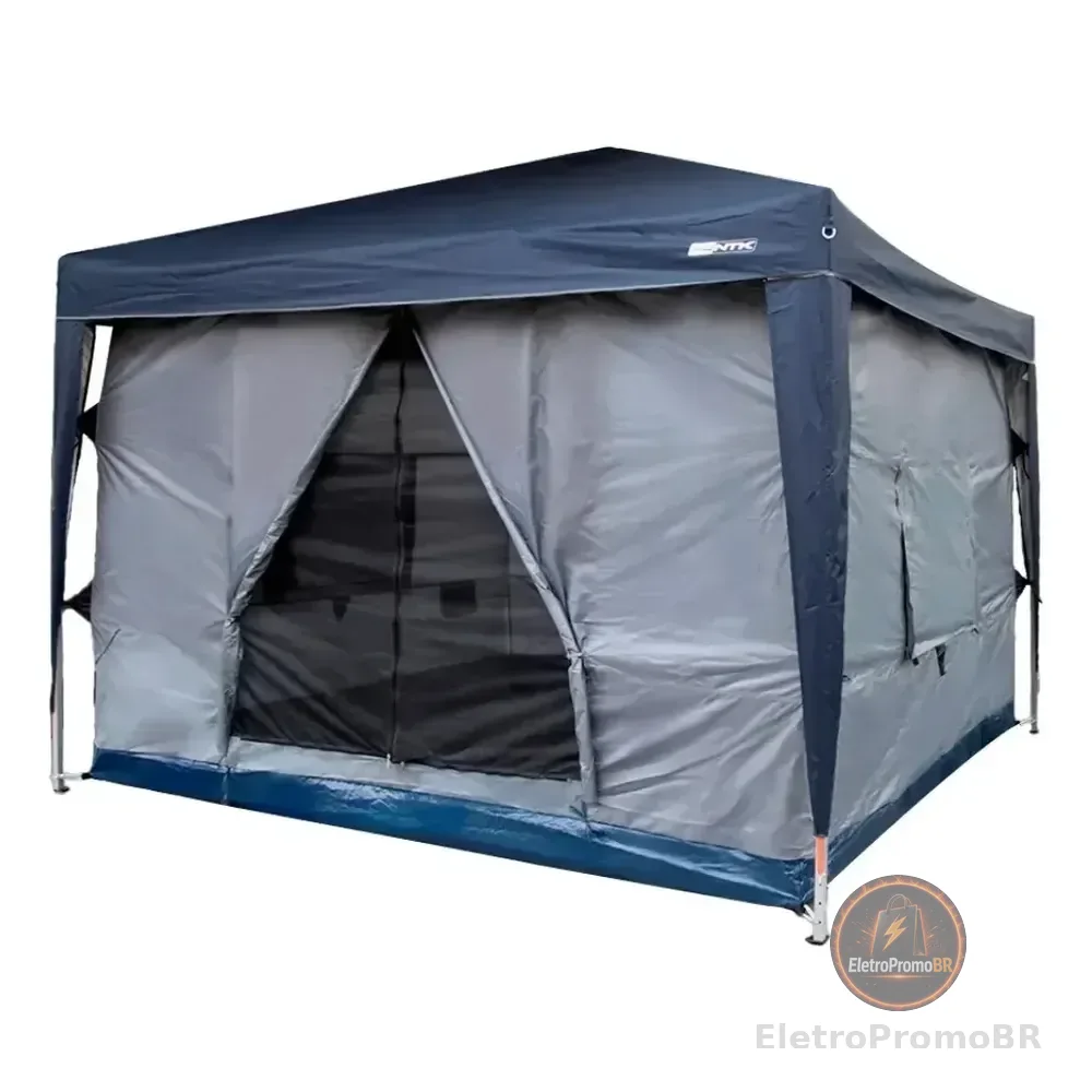 Barraca Gazebo Nautika Transform 5/6 Cinza 3x3m Impermeável 3000mm
