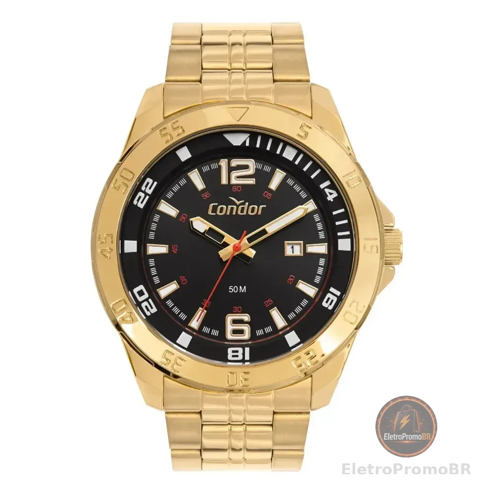 Kit Relógio Condor Masculino Dourado Co2115mwi/k4p Dourado Preto