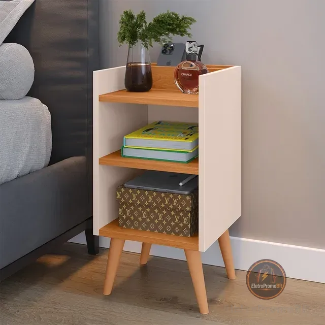 Criado Mudor P/ Cama Box Compacto C/ Prateleira Max