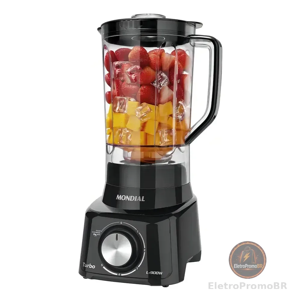 Liquidificador Turbo Full Mondial 900w - L-900 Fb Preto 127v