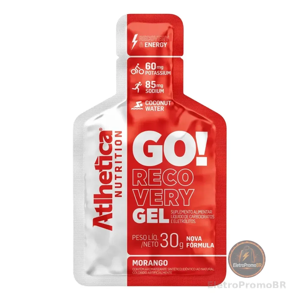 Atlhetica Nutrition Recovery Energético Go! Recovery Gel Saches Morango