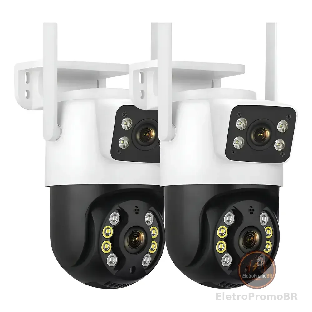 Kit 2 Camera Segurança A31 Icsee Prova D'agua Lente Dupla Cor Branco/preto Estary Shop