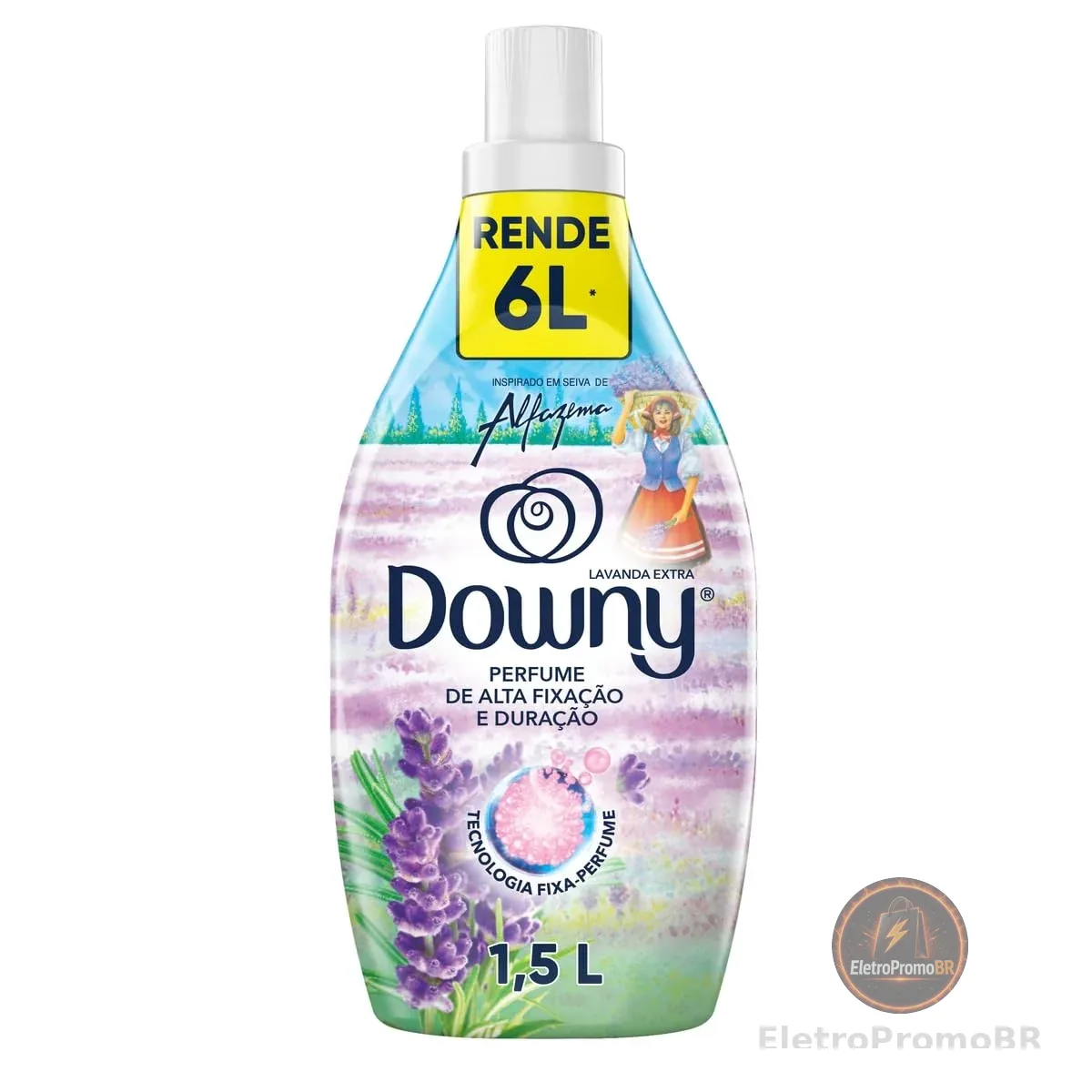 Downy Amaciante Concentrado Seiva de Alfazema 1.5L, Rende 6L, Perfume com Lavanda