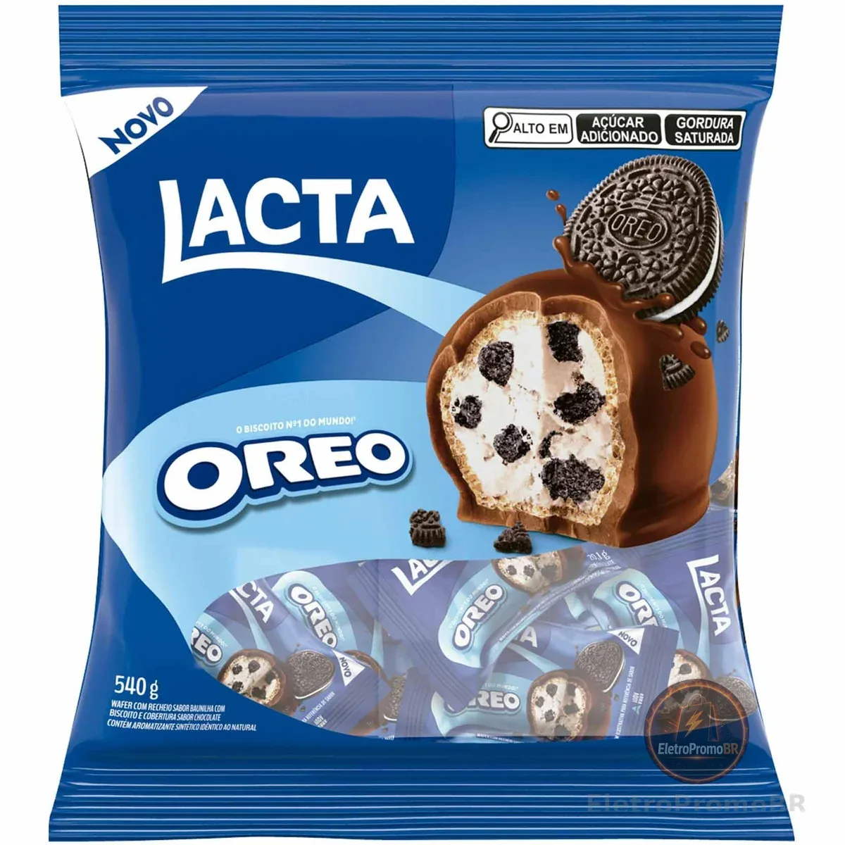 Wafer Lacta com Recheio de Oreo - Pacote 540g