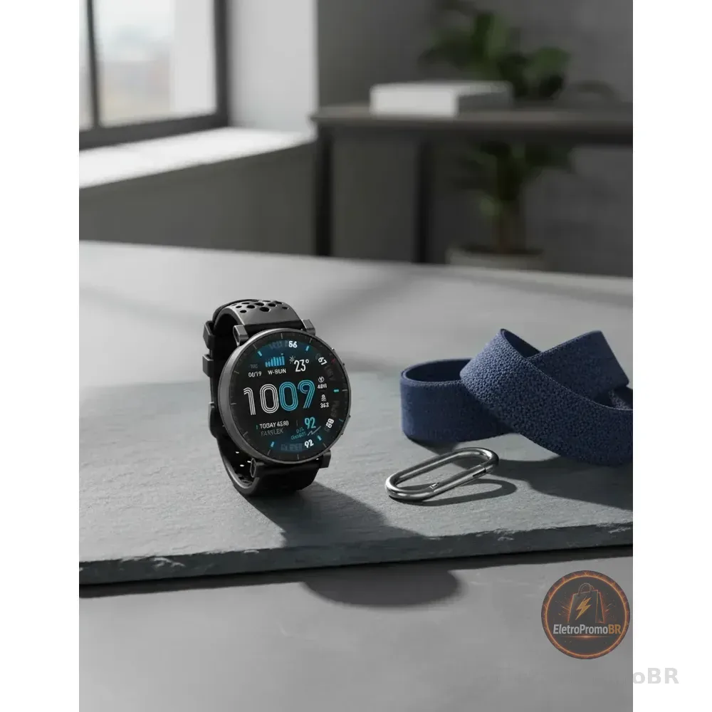 Relógio Inteligente Amazfit Active Max Amoled 1,75 Gps 5atm Cinza Silicone Preto Cinza