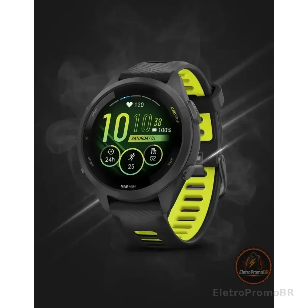 Relógio Garmin Forerunner 265s Music Gps Corrida Bike 42mm Preto