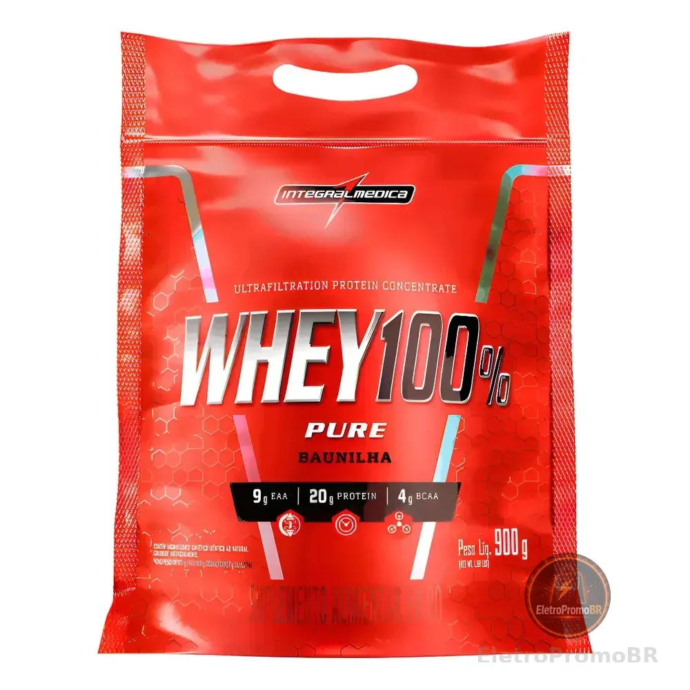 Whey 100% Pure Pouch 900g Baunilha Integralmédica Baunilha