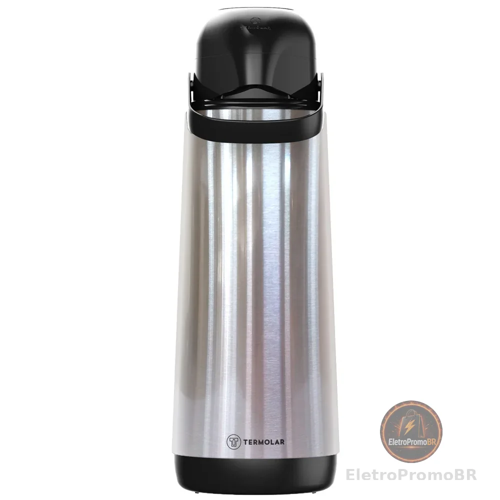 Garrafa Térmica Inox Cinza 1.8L Café Chá Quente Frio Termolar