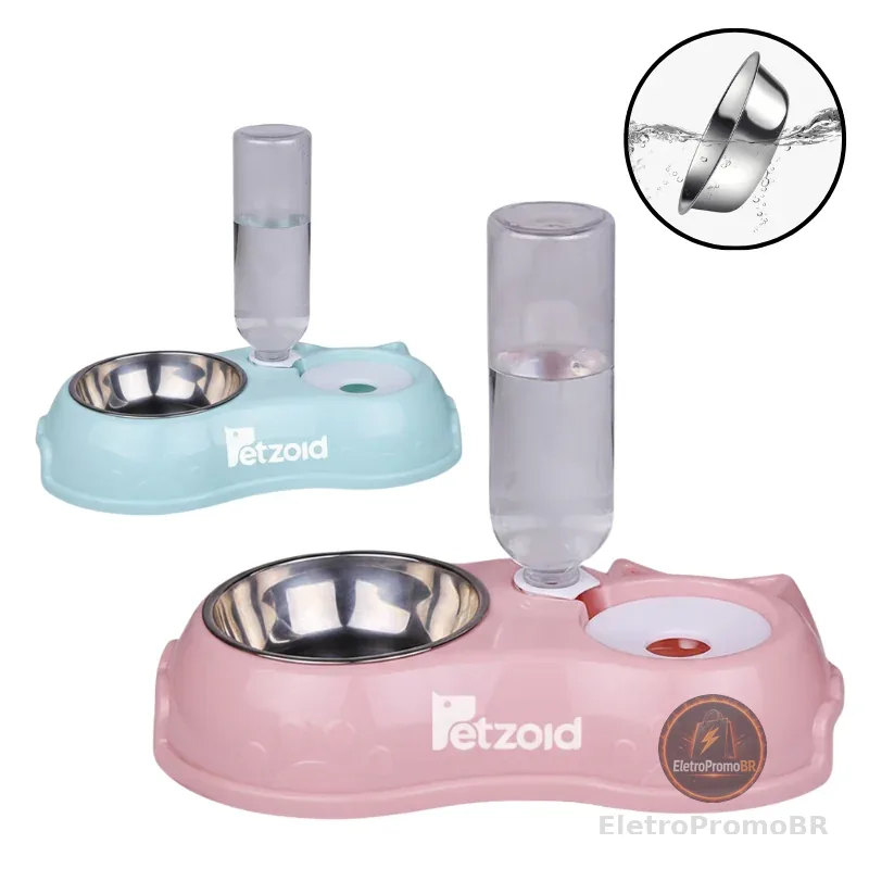 Comedouro E Bebedouro Automático Para Cães Gatos Pet Filhotes