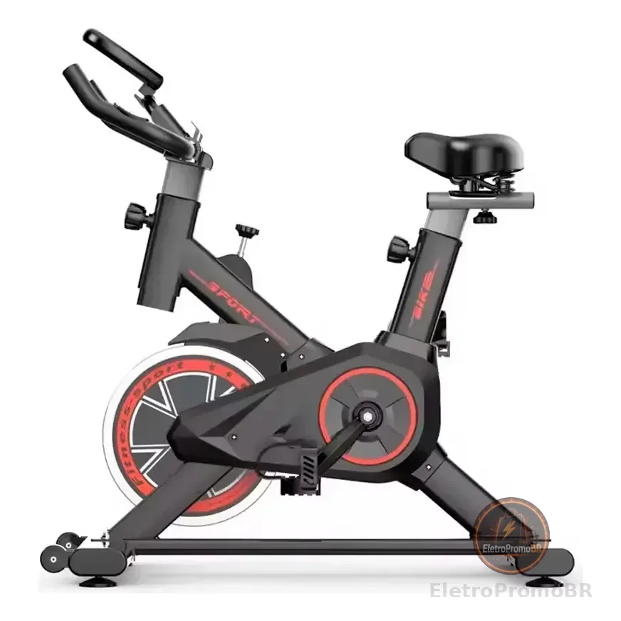 Bicicleta Spinning Ergométrica Vertical Inércia Bike Fitness Cor Vermelho 127/220v