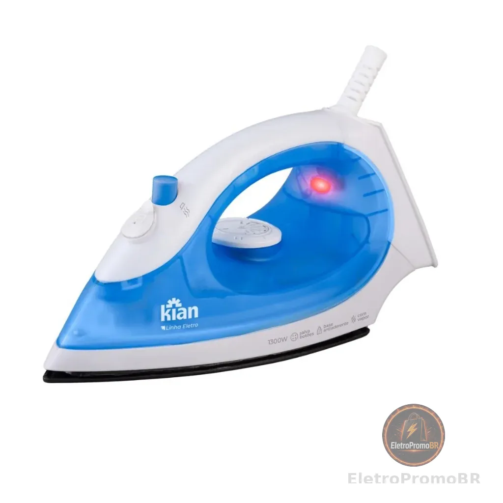 KIAN FERRO DE PASSAR A VAPOR BASE ANTIADERENTE 127V FPV100