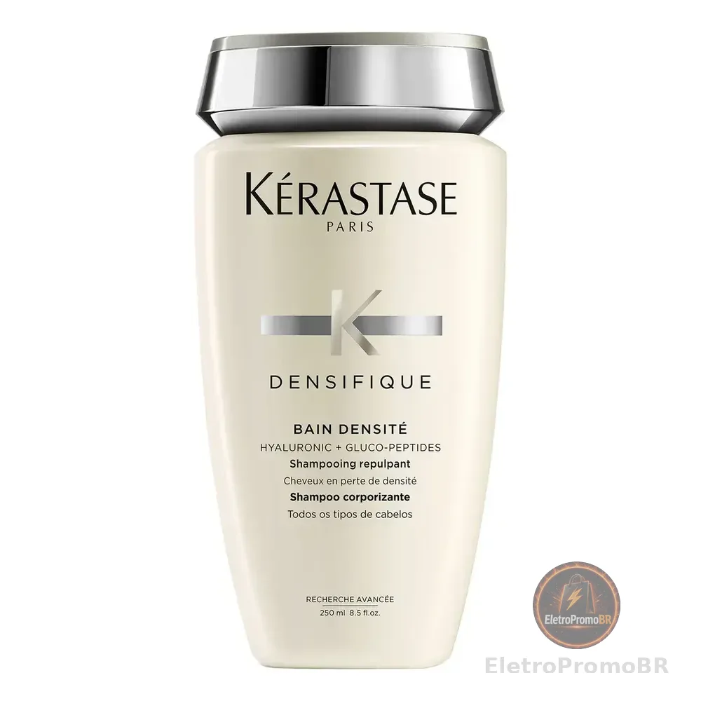 Kérastase Densifique Bain Densité Shampoo Densificador Para Cabelos Finos Com Perda De Densidade, Fortalece E Dá Volume, Com Stemoxydine E Ácido Hialurônico, 250 Ml