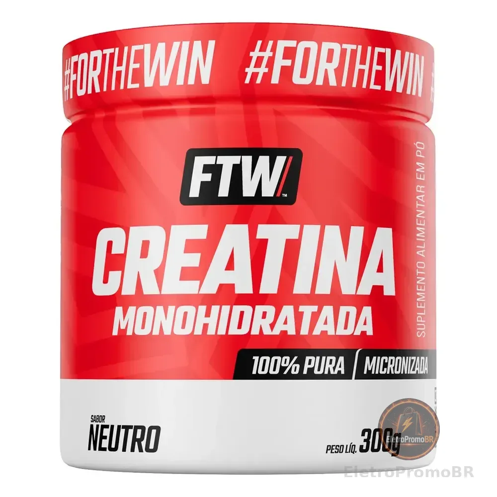 Creatina Monohidratada Pura 300g Pote Suplemento Em Pó 100% - Ftw Neutro