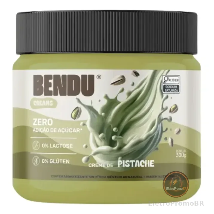 Creme De Avelã Bendu Sabor Pistache Zero Açúcar/lactose 300g