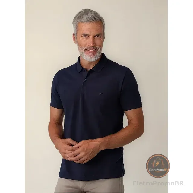 Camiseta Polo Aramis Masculina Basic Piquet Marinho