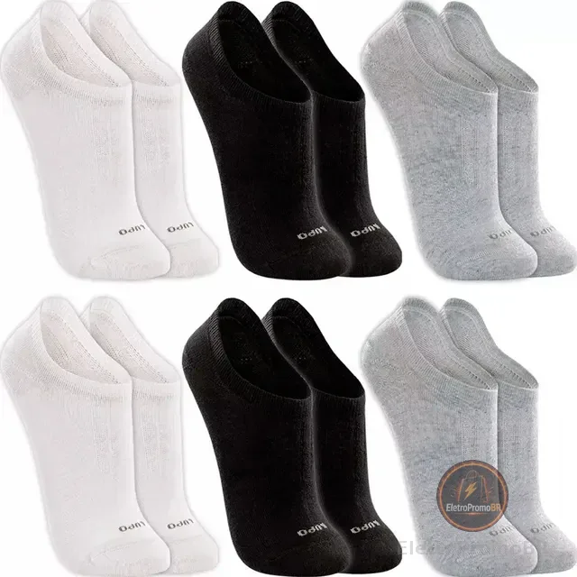 Kit Com 6 Pares De Meia Soquete Algodão Adulto Lupo