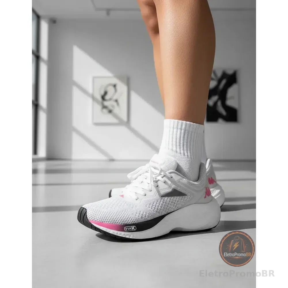 Tênis Kappa Pulse Evo Masculino Feminino Branco-pink 40