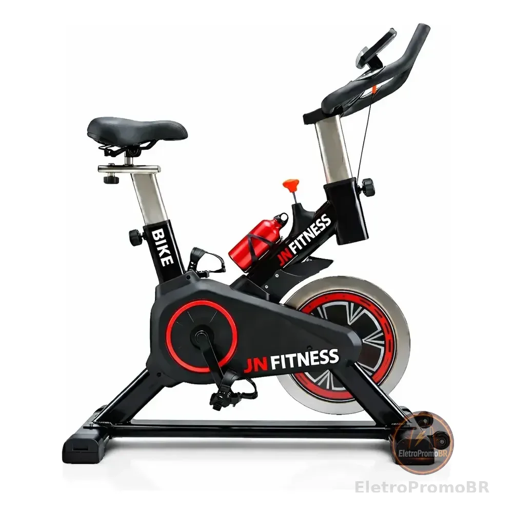 Bicicleta Ergométrica Spinning Premium-jn Fitness+garrafa Grátis Modelo Jn-1104 Preto 110kg Preto/vermelho 127/220v