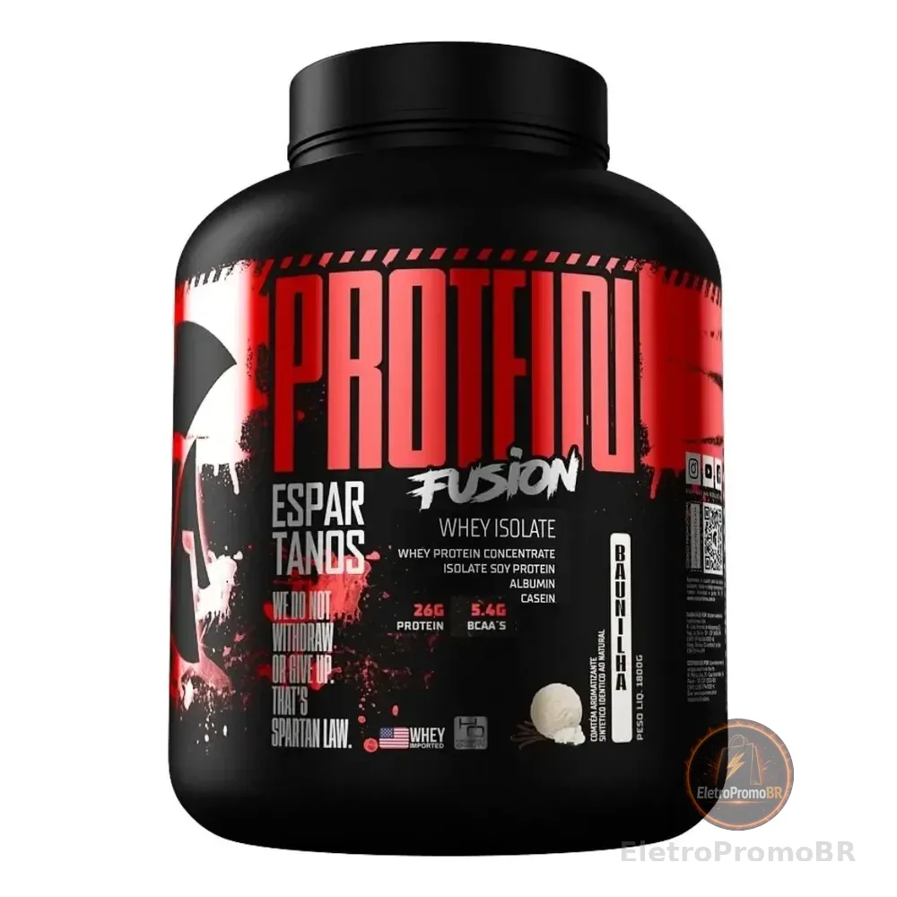Protein Fusion Whey Isolate 1,8kg - Espartanos Nutrition Sabor Baunilha