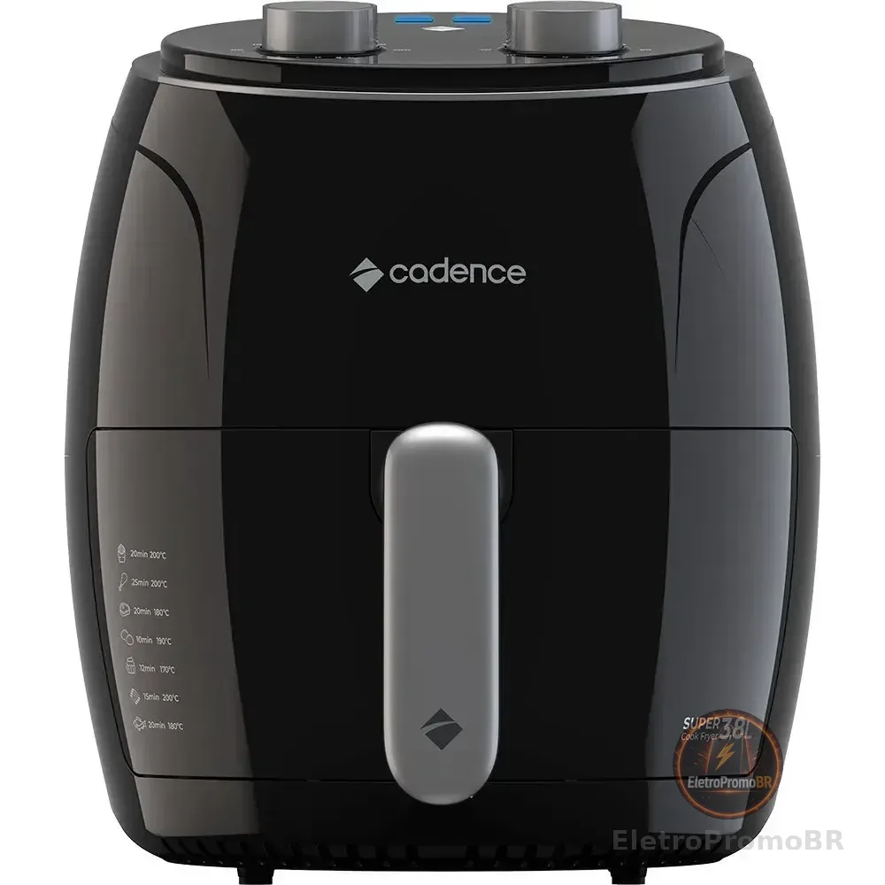 Fritadeira Sem Óleo Super Cook Fryer Frt410 3,8l Cadence Cor Preto 127v