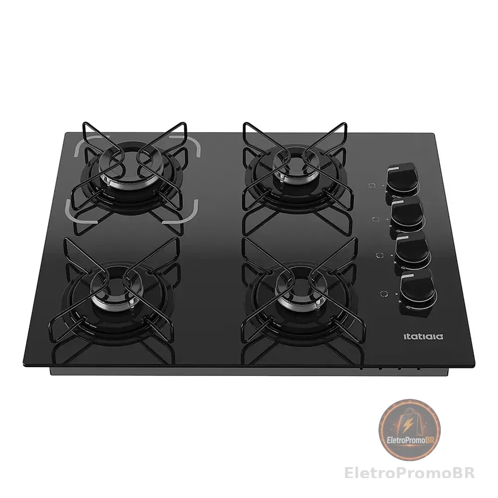 Cooktop 4 Bocas A Gás Itatiaia Itamega Preto Bivolt 127/220v