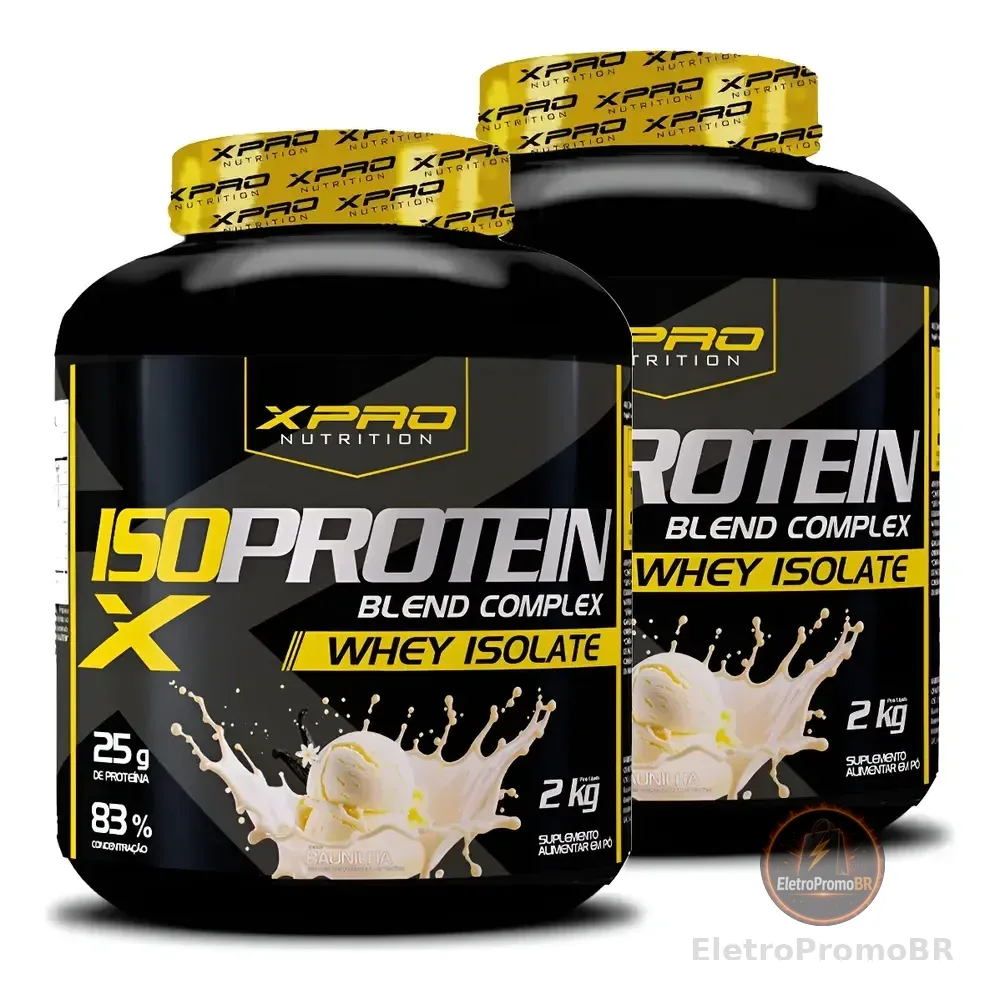 Kit 2 Whey Protein Isolado Xpro Iso Blend Complex 2kg Baunilha