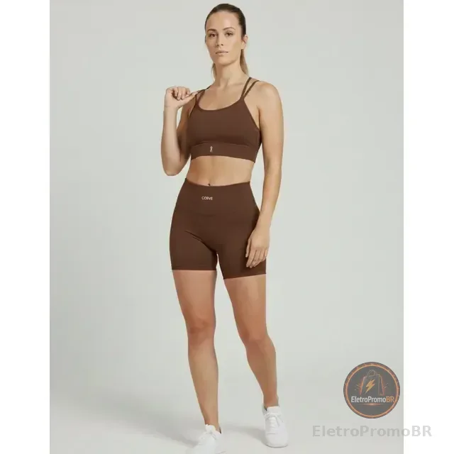 Conjunto Fitness Bermuda Top Bojo Premium Sustentação