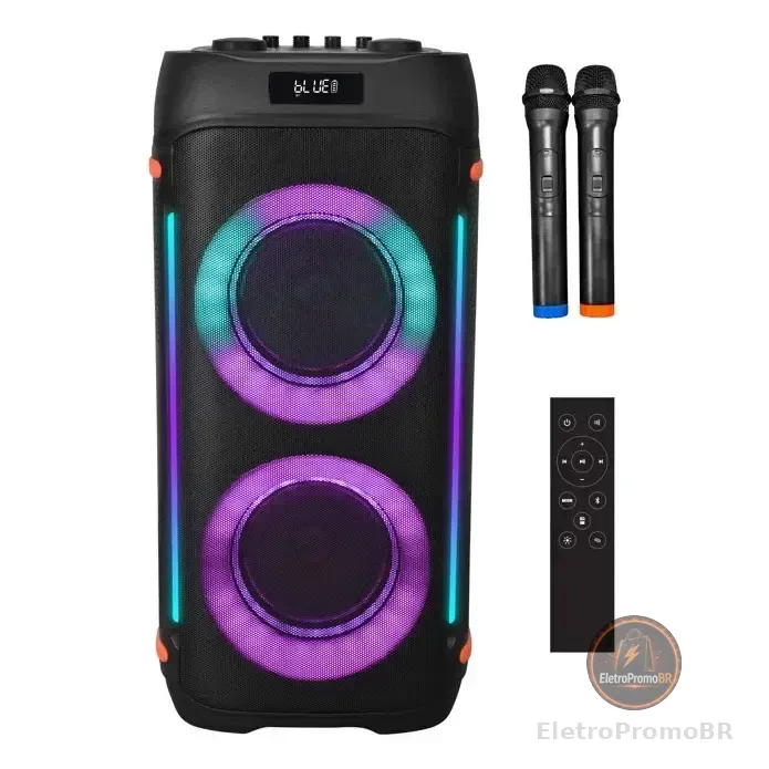 Caixa Som Philco Extreme 1200w Connection Tws Pcx6900 2 Mic Preto 127/220v