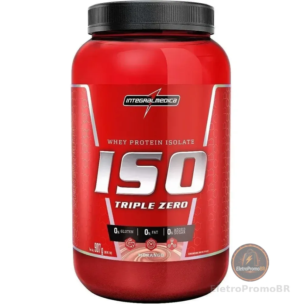 Whey Protein Iso Triple Zero Morango 900g Integralmédica