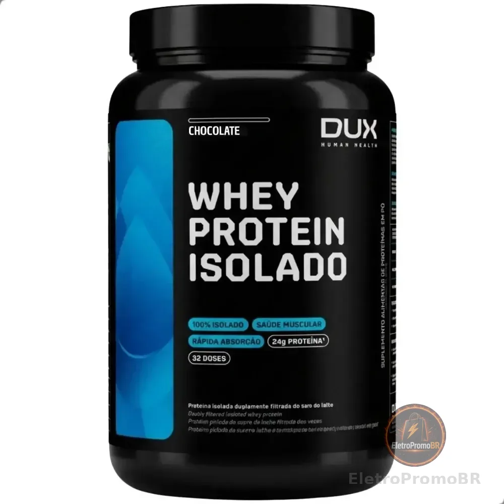 Whey Protein Isolado Pote 900g Dux Nutrition Sabor Chocolate