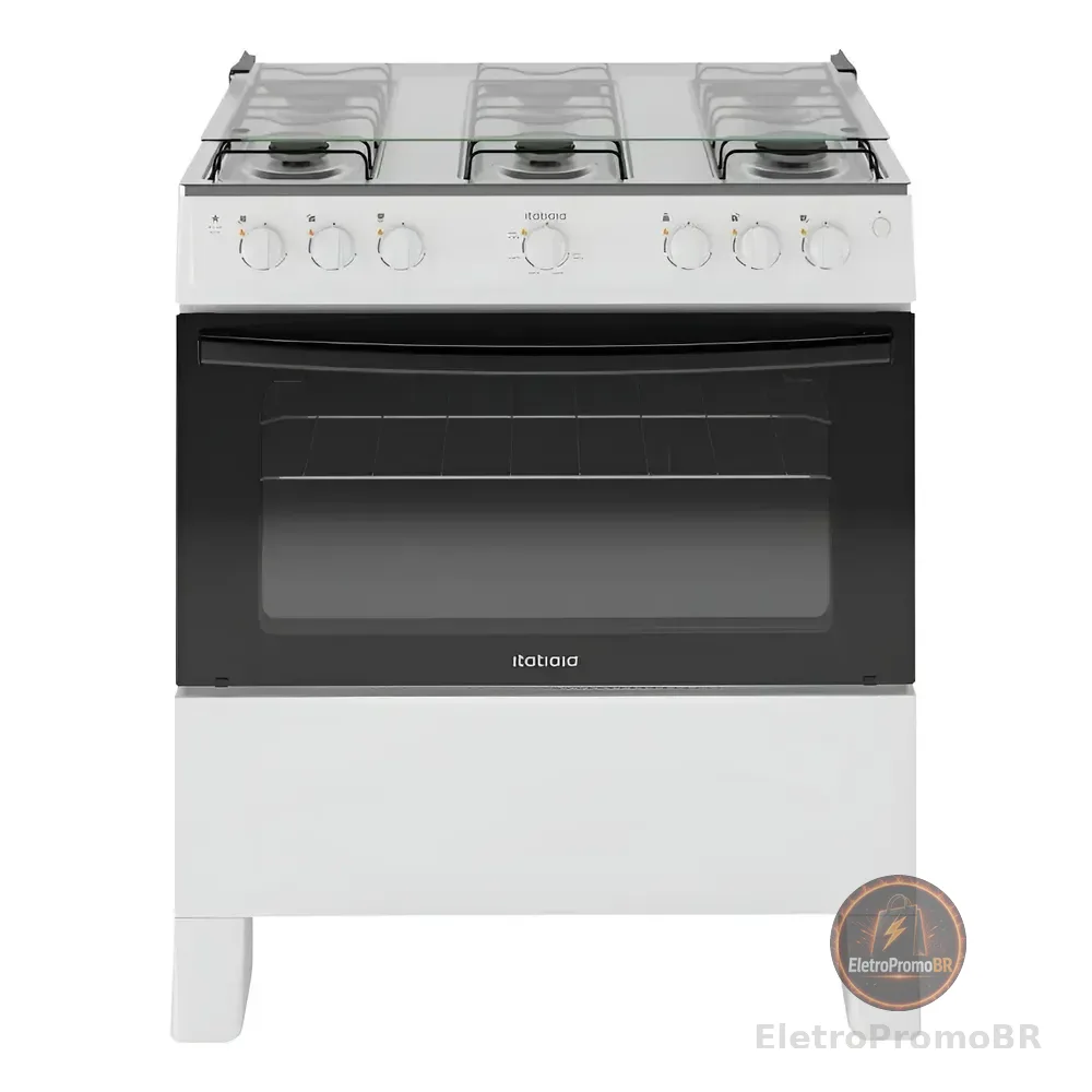 Fogão Itatiaia Star New 6 Bocas Branco Com Mesa De Inox E Acendimento Automático 127/220v