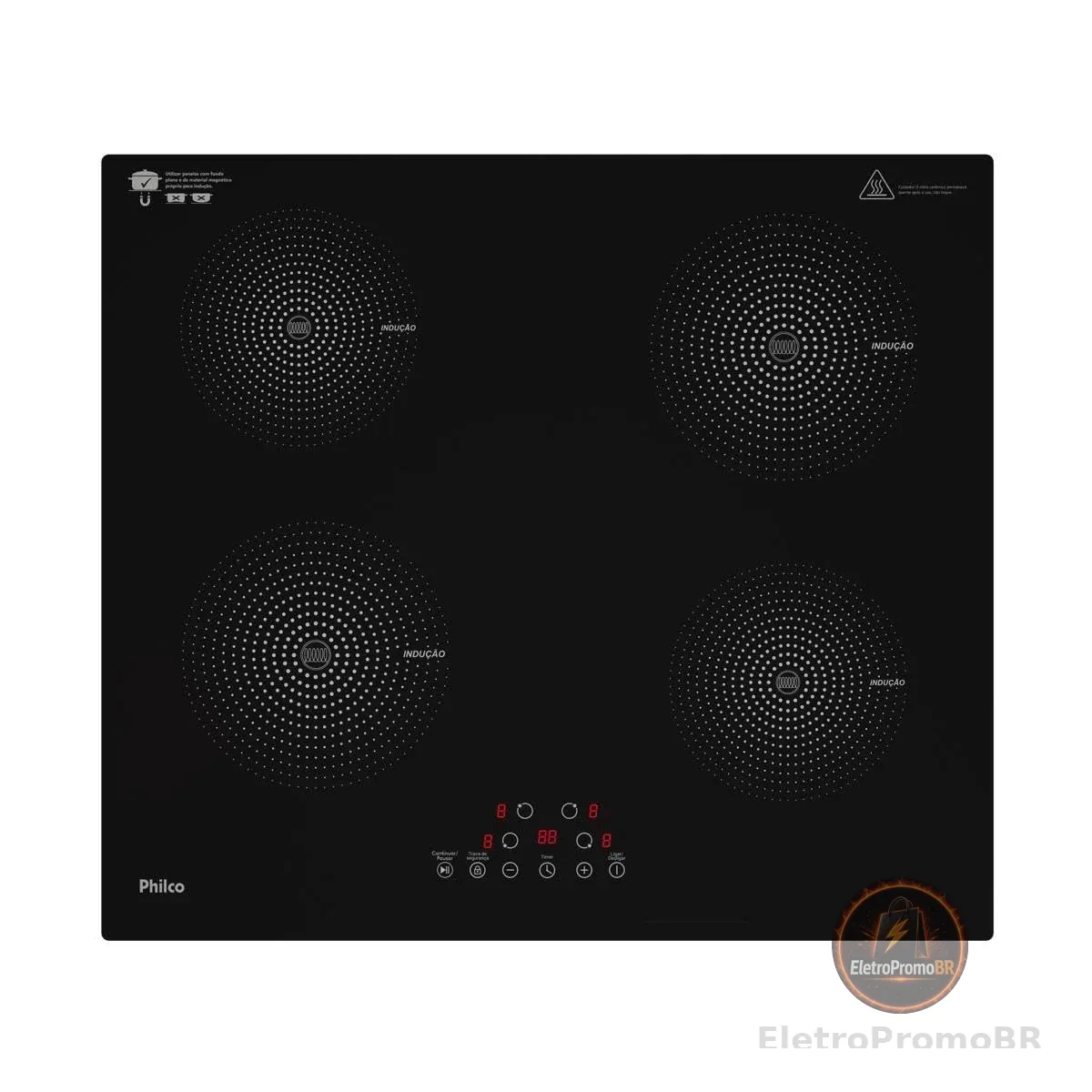 Fogão Cooktop de Indução Philco 4 bocas PCT40A Preto 220v