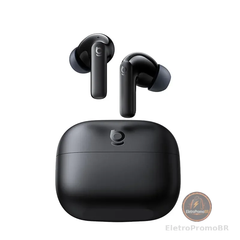 Fone De Ouvido Sem Fio Baseus BP1 NC ANC Bluetooth 6.0 55h Bateria Portátil IP55 Resistente Suor e Poeira Leve-Preto