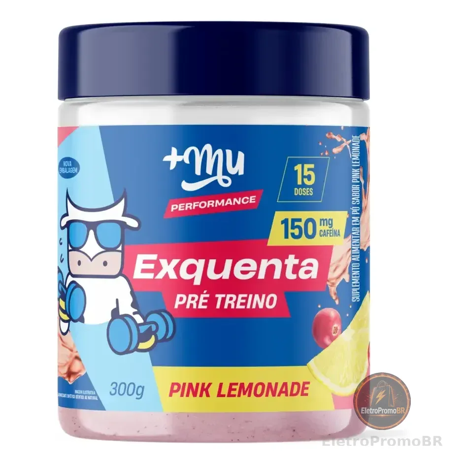 Pré Treino +mu Performance Exquenta Sabor Pink Lemonade 300g Limonada Rosa