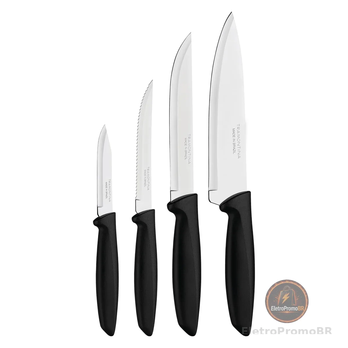 Tramontina JOGO FACAS INOX 4PC PLENUS PRE, Preto