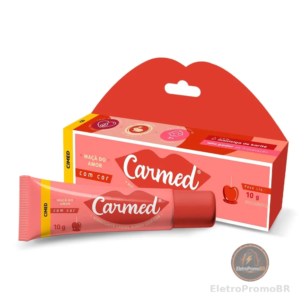 Carmed Maçã do Amor Hidratante Labial com cor 10g